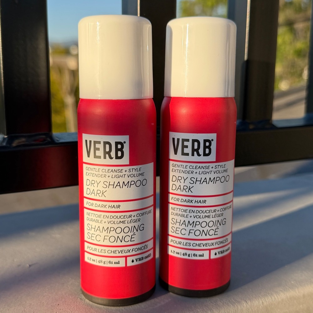 Verb Dry Shampoo Dark for Dark Hair 1.7 oz Travel Size Set of 2 VRB 026D